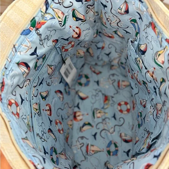 Vera Bradley Beige and Navy Anchor Tote NWT - Picture 2 of 5